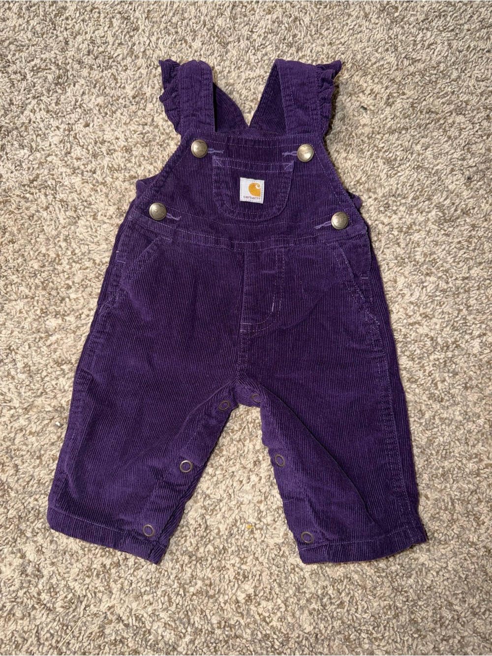Carhartt Toddler Deep Purple Corduroy Overalls